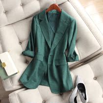  Sandro Svpr emerald blazer womens 2021 summer new thin slim slim suit top