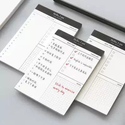 Simple business office desktop tearable day routine plan this note notebook Post-it memo