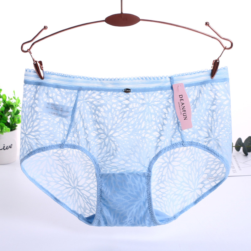 bướm Authentic Anfen quần lót phụ nữ băng lụa sexy lưới sợi trong suốt mỏng tốc độ khô ren phụ nữ không rõ ràng giữa eo quần phẳng góc.