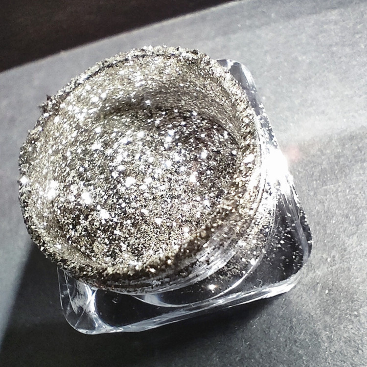 New Product Nail Imported Nail Glitter Ultra-Thin Ice Cube Platinum Diamond Powder Shiny Aurora Silver Nail Decoration W