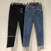 2022 Spring loaded with new pants with high elasticity and slim fit 100 lap high waist 90% jeans straight barrel pants woman