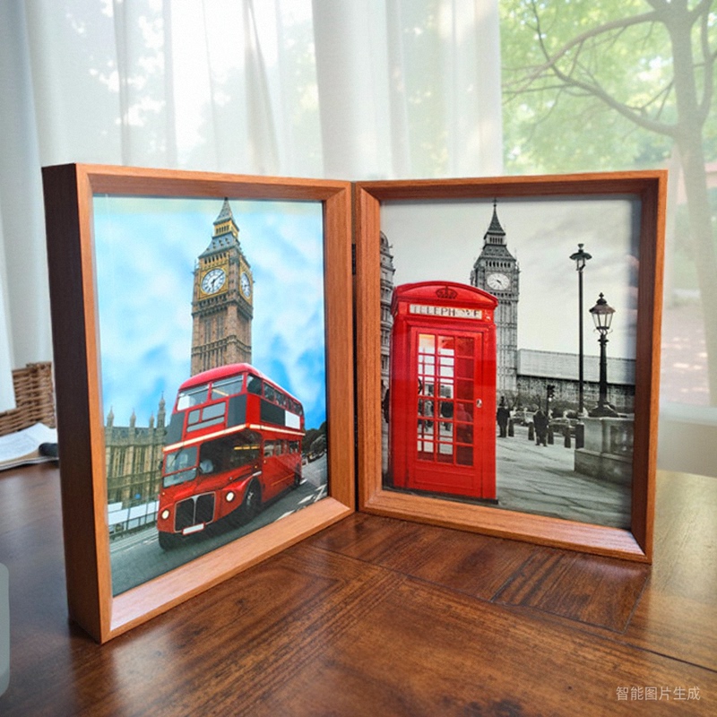 Double-Sided Combination Photo Frame, Foldableing Double-Open Multi-Window Screen, 6-Inch, 7, 8, 10inch A4 Photo Frame, Table Display 