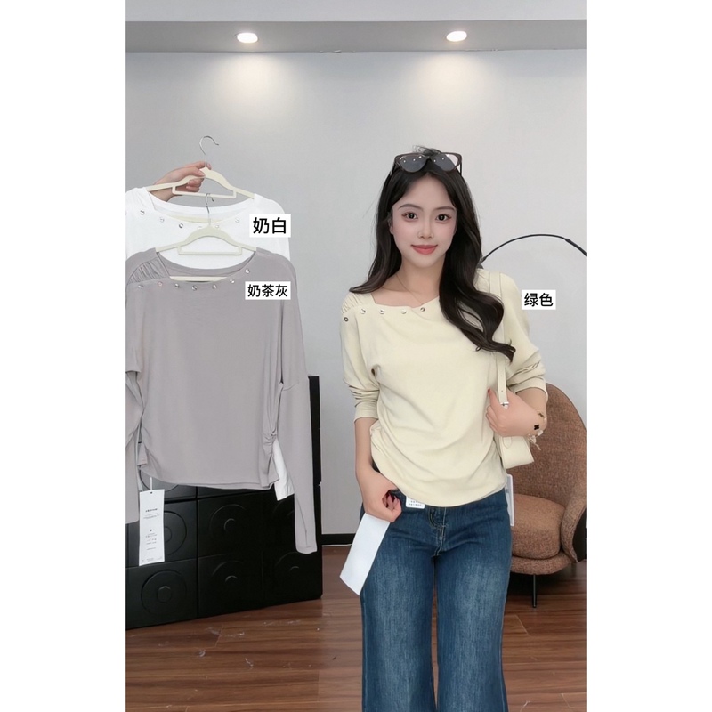 9.15 Little Durian [Limited Order for Delivery] Korean Style Shell Pleated Button Top 911 H869