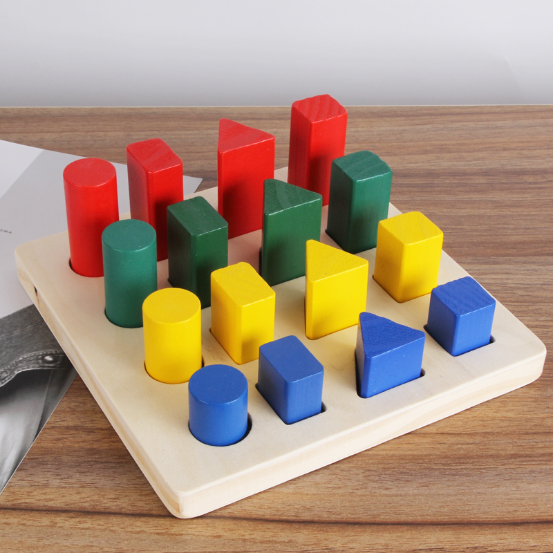 Montessori Early Teach Stereogeometry Shape Stepped Baby Pairing Toys Kindergarten Teaching Aids Intellectual development