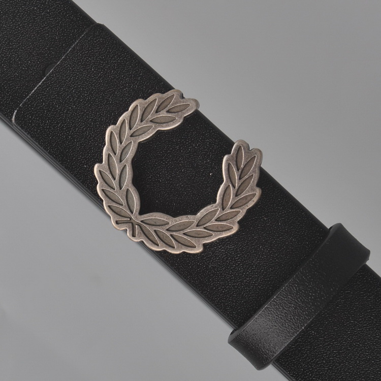Wheat smooth buckle men's casual belt header level cowhide belt (3 4cm)