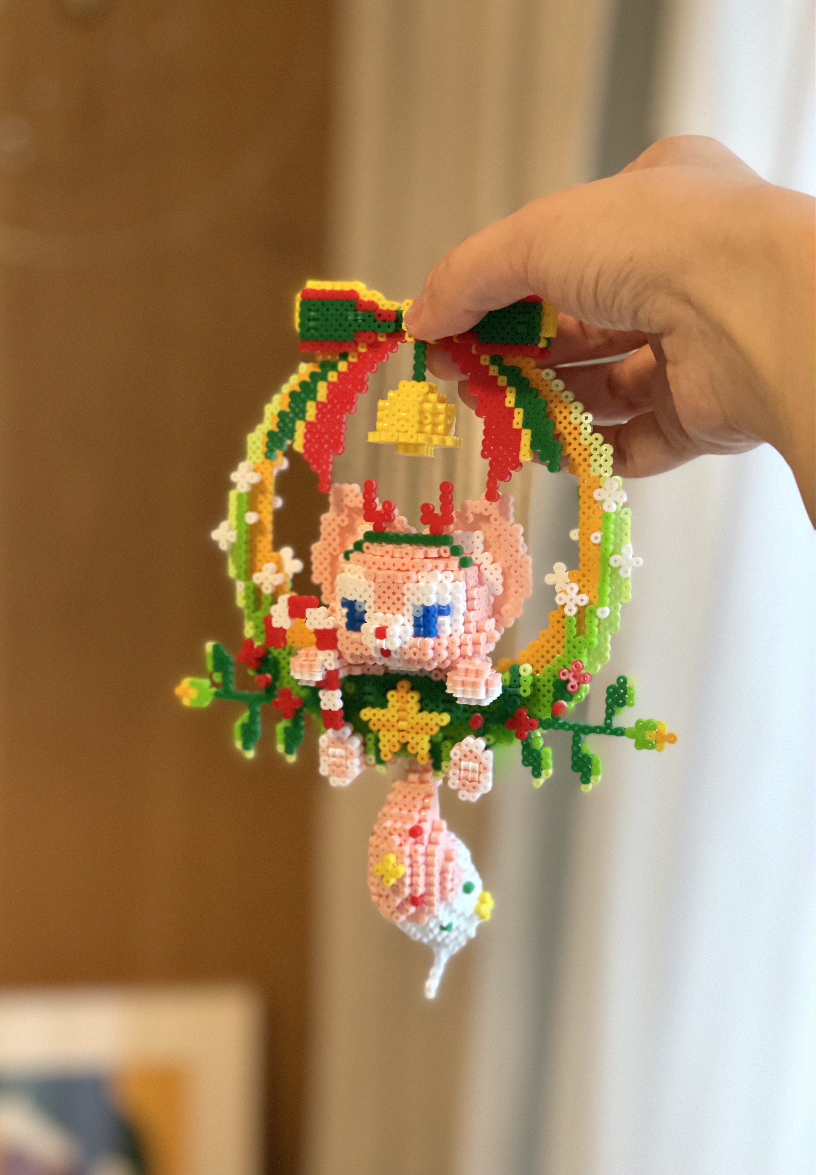 mard collared bean solid collared bean material bag pendant building block Christmas flower ring Lingna Belle peripheral toys