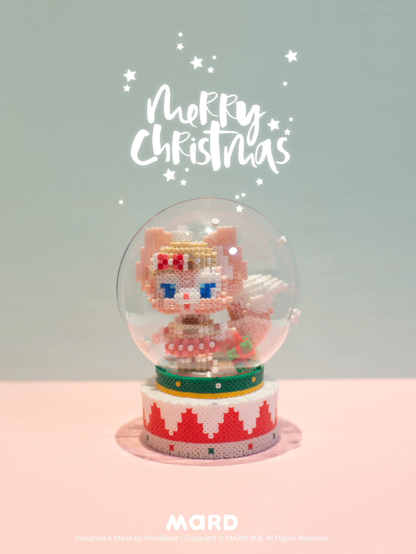 mard fight bean fight pea bean three-dimensional toy material package building blocks cartoon Christmas crystal ball Lingna Belle