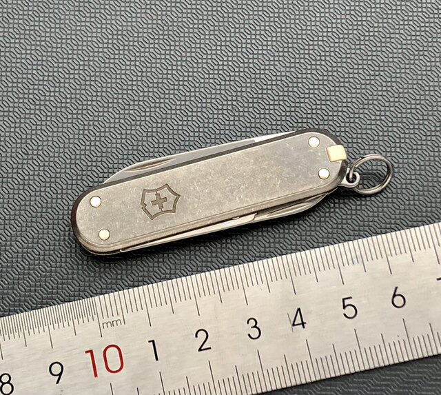 Stone washed tc4 titanium handle 58mm Swiss Army Knife 0.6223 model sd with toothpick tweezers folding multi-function knife