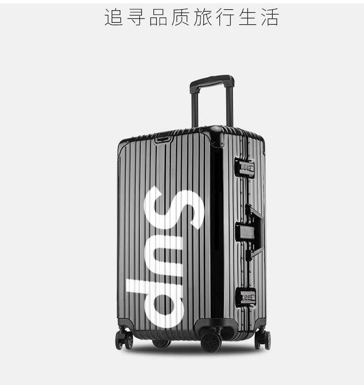 Sup trường hợp xe đẩy trong vali khung nhôm bánh xe phổ pc travel box tùy chỉnh gói mật khẩu nam giới và phụ nữ triều graffiti túi vali kéo