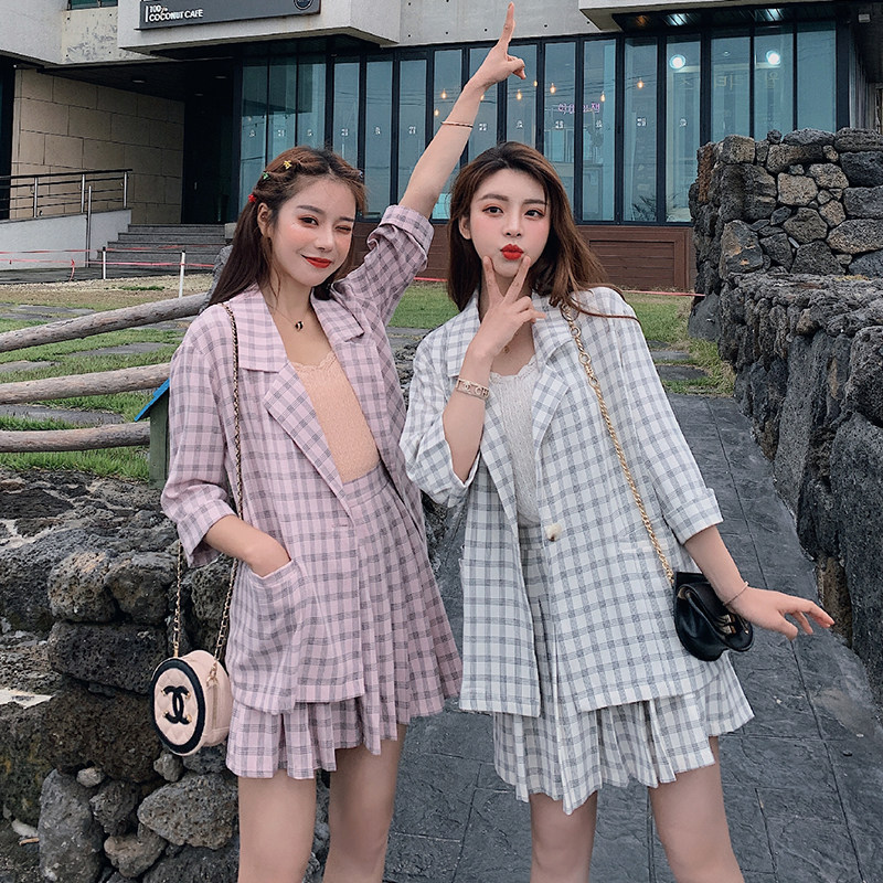 实拍现货 2021夏 格子西装套装 -P95-控148