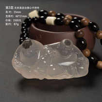 Baolei Yuan Chalcedony handmade natural Agate handle pieces Maitreya Buddha lucky boy mens toys turn around