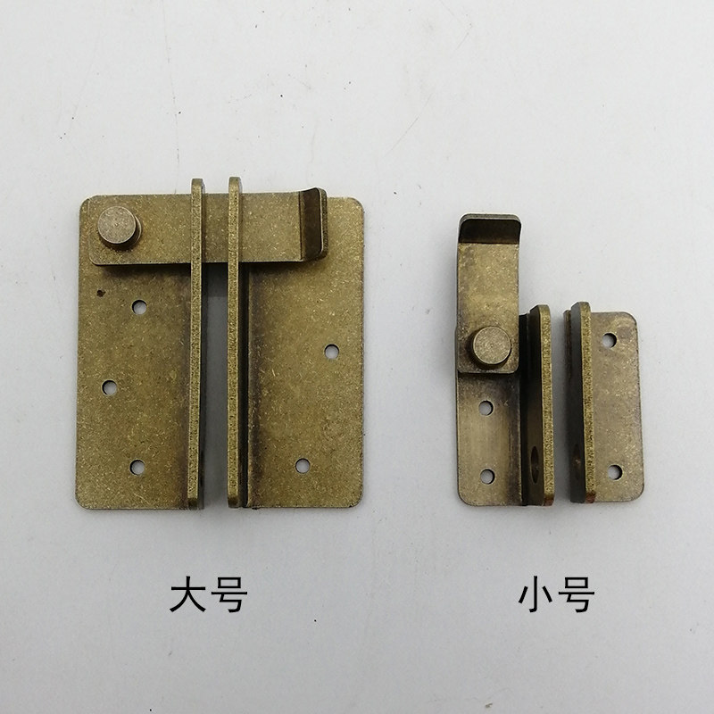 EQ4F纯铜加厚插销仿古木门锁扣门闩中式全铜门栓老式大门锁搭明装-阿里巴巴