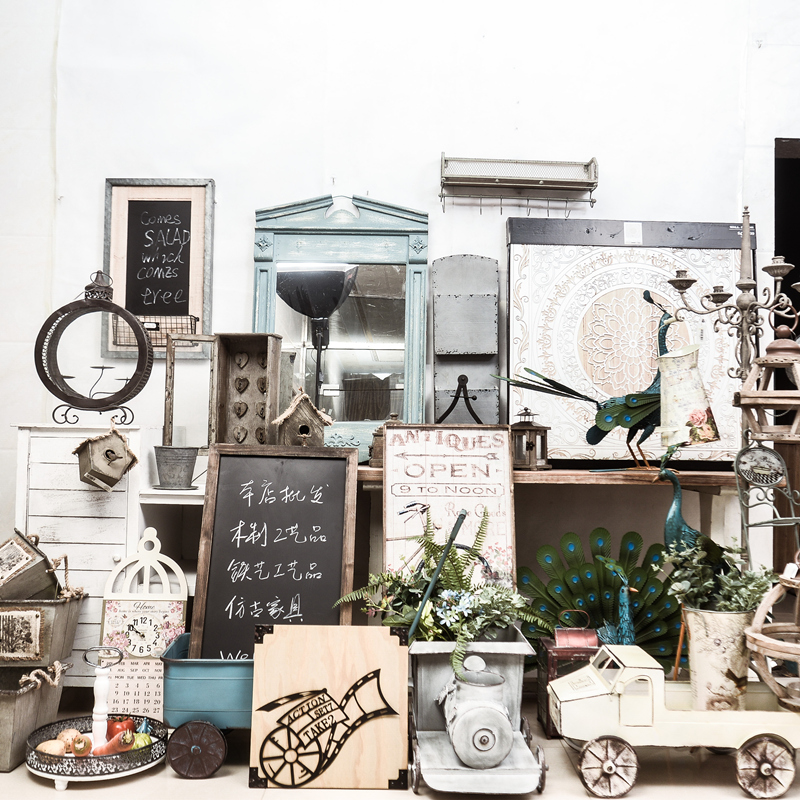 American Country ZAKKA Collection-Creative Soft Dress Retro Furniture Decorative Solid Wood Iron Grocery Blackboard Pendant