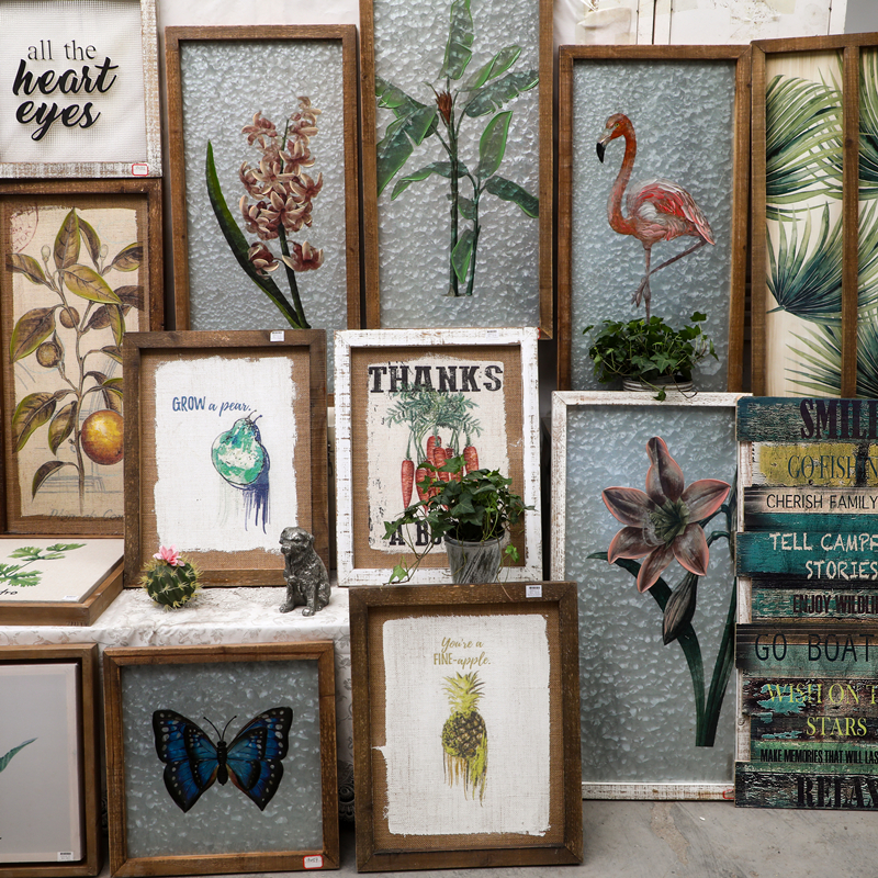 Unique collection-foreign trade export creative design Retro nostalgic living room background bar decoration mural hanging painting