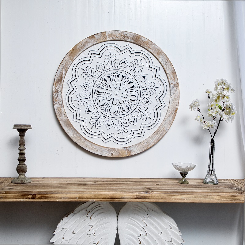 Moroccan Wind Home Folkhouse Soft Clothing Wall Decoration Solid Wood Iron Art Relief Wall-mounted Living-room Bedroom Genguan Wall Decoration