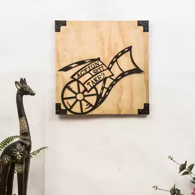 American retro style bar dining room shop wall decoration antique solid wood iron Film Creative Wall Wall Wall Wall Wall