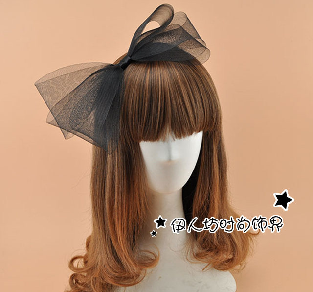 European and American parties Write a real bride White Exaggerated Multilayer Mesh Yarn Large Butterfly Knot Hair Stirrup Hair Accessories