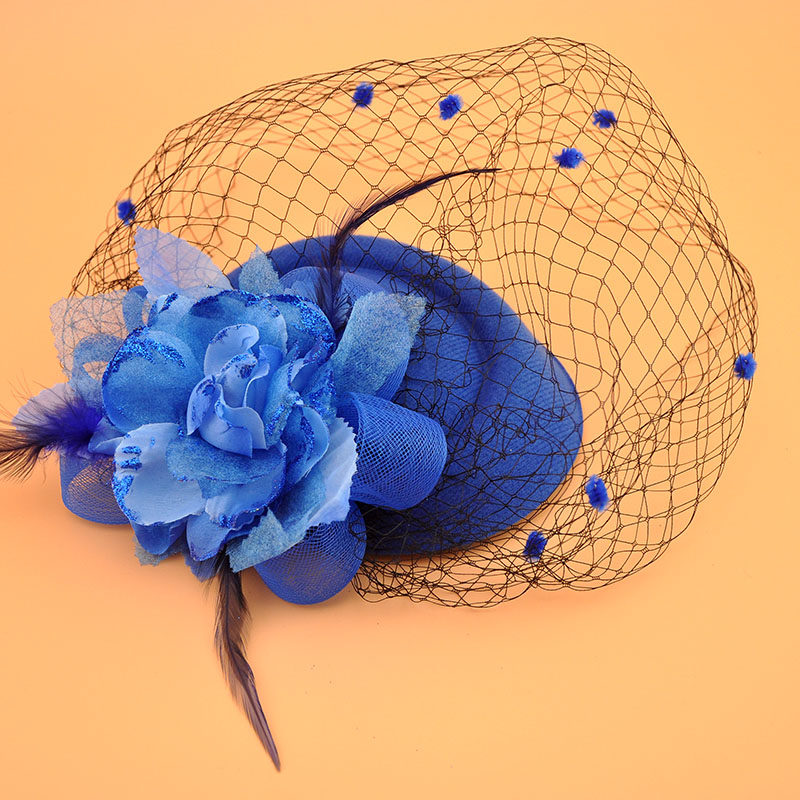 Korean ladies retro mesh head flower small hat hair accessories hair accessories children's performance stage veil hairpin female