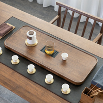 Solid wood tea tray drainage simple office tea sea Kung Fu tea set Household tea table Japanese rectangular large