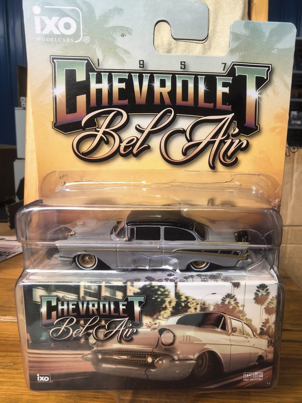 Ixo 1:64 1957 Chevrolet Bel Air Low-Profile Gray American Luxury Car Ia64014 Ixo 1:64 1957 Chevrolet Bel Air Low-Profile Gray American Luxury Car Ia64014