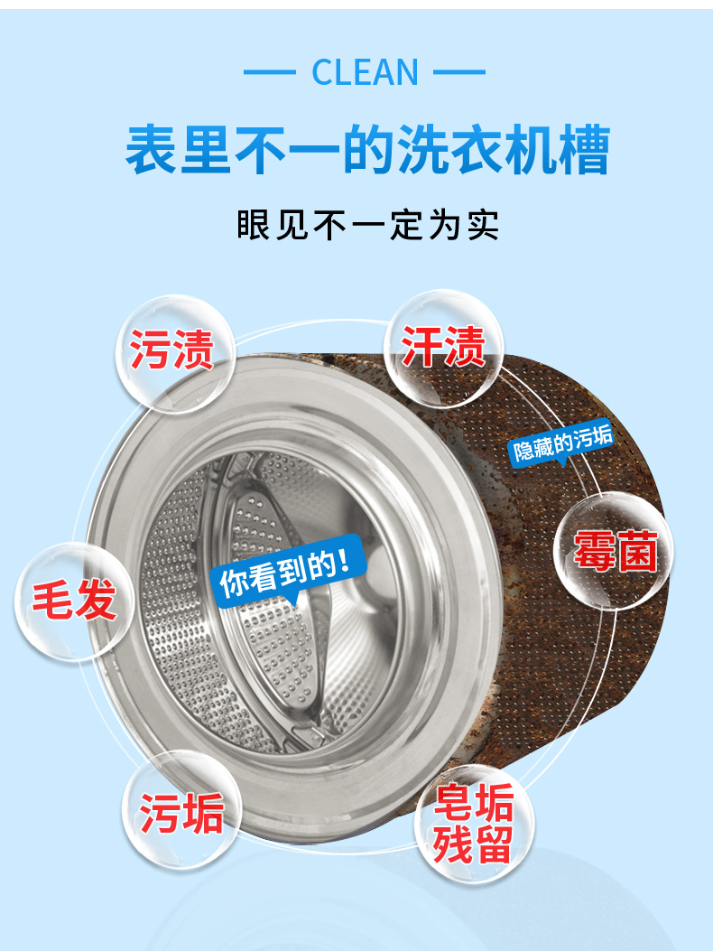 5 túi đựng chất tẩy rửa máy khử trùng và tẩy cặn trống dạng sóng bánh xe hộ gia đình - Trang chủ nước tẩy trắng sàn nhà