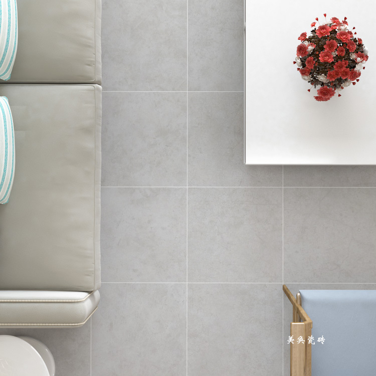 Light Gray Small Textured Gray Living Room Micro-Cement Tiles Bathroom Tiles Kitchen Wall Tiles Bathroom Non-Slip Tiles
