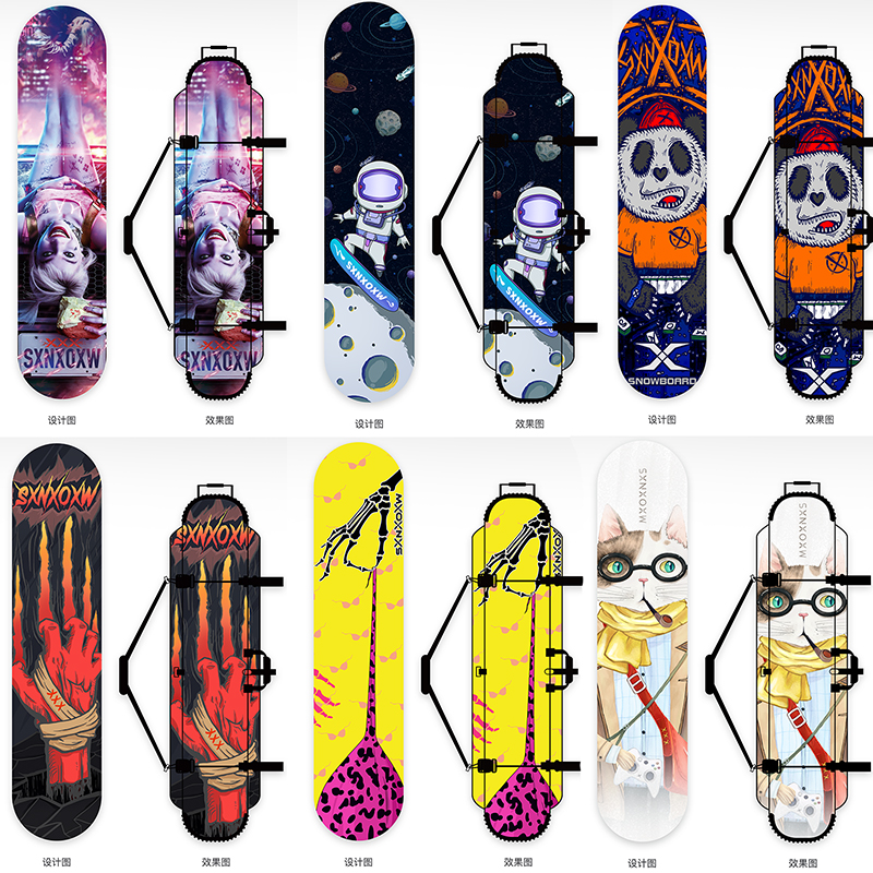 XXX snowboard cover veneer dumpling skin snowboard protective cover engraved skateboard cover hammer square head board cover elastic thickening