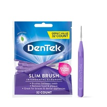 DenTek Detec Ultra - fine Dentak brush 0 6mm (32 mounted) floss stick cleans toothbrush