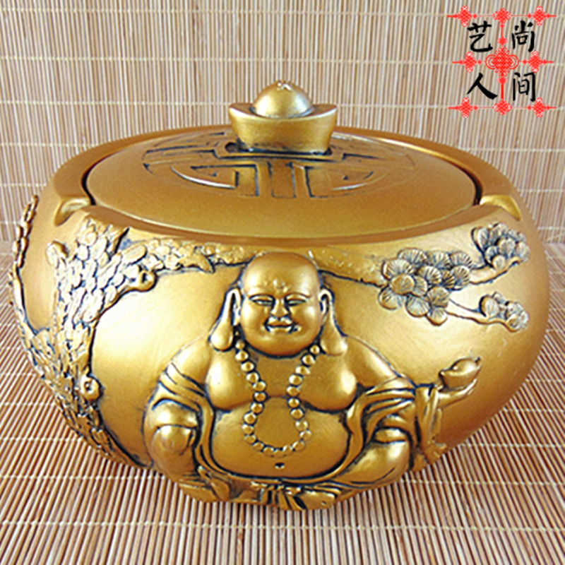 Fashion Buddha's cigarette ash cylinder head Yuan Baofo grand retro home swing accessories for men's upscale desktop daily necessities