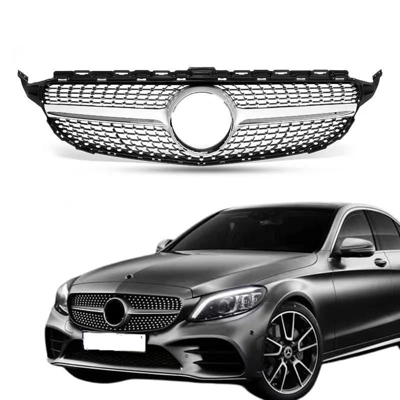 Решетка радиатора AMG серебристая Diamond