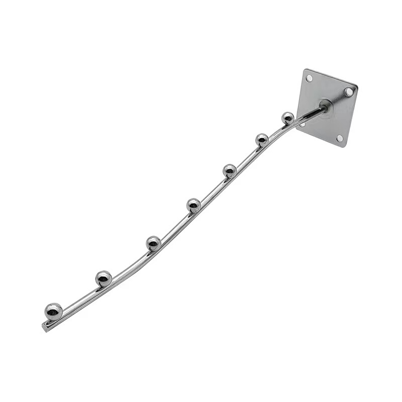 Wall-Mounted Clothes Hook with 5 Beads, 7 Beads, Long S-Shaped Bar for Clothing Store Wall, Underwear Display Cabinet, Long Iron Hook Wall-Mounted Clothes Hook with 5 Beads, 7 Beads, Long S-Shaped Bar for Clothing Store Wall, Underwear Display Cabinet, Long Iron Hook