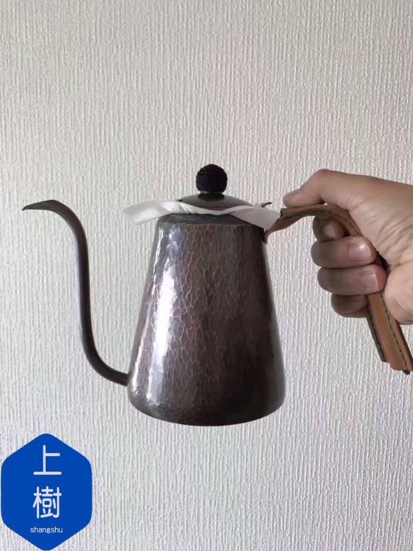 Japan's Three Bronze Coffeemaker Sprint Pot copper pot handcrafted to create coffee teapot bag tax-Taobao