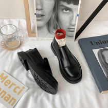 Ins Day Department Inn Wind Small Leather Shoes Women 2022 Summer new 100 hitch Han version One foot pedal Lefus Single shoe flat bottom