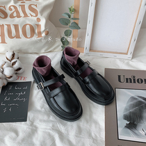 Small leather shoes female students summer Japanese jk academic style retro round head Japanese single shoes Orthodox uniform flat shoes