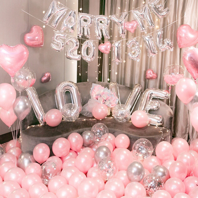 First Anniversary 100 Days Wedding Anniversary Proposal Scene Arrangement Creative Supplies Valentine's Day Expression Balloon Package