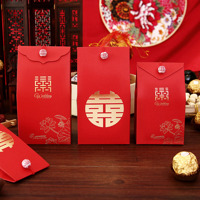 Wedding Delight Box Candy Bag Candy Bag Sugar Box Creative Sugar Box Chinese Wedding Celebration Items Sugar Box Personality Paper Box Gift Box