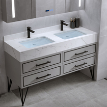 Rock plate integrated modern light and luxurious double basin Bath Room Cabinet Combined Floor Wash Wash washbasin washout terrace basin toilet