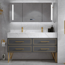 Rock plate integrated modern light and luxurious double basin Bath Room Cabinet Combined Floor Wash Wash washbasin washout terrace basin toilet