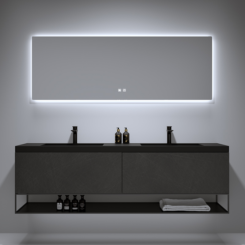 Designer Style Custom-Style Double Trough Washbasin Rock Board Integrated Bath Room Cabinet Combined Makeup Room Wash Washbasin Pool