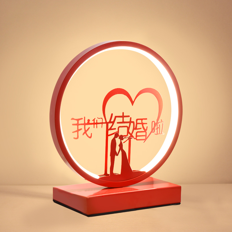 Wedding table lamp wedding room bedside lamp bedroom bride dowry lamp a pair of red wedding new wedding long bright life lamp