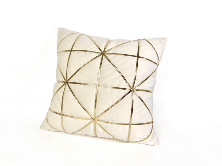 Golden MiG Dải Modern Light Luxury Postmodern Beige Grey Flannel Cushion Model Room Gối gối để ghế sofa