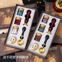 Retro fire paint cute seal envelope seal letter blessing language hand account stationery wax grain gift box gift bag set