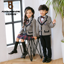 Suit class uniforms Primary school uniforms for boys and girls three sets Spring and autumn winter British Academy style kindergarten Garden uniforms