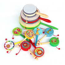Orff musical instrument snare drum rattle early education childrens home kindergarten music percussion tambourine clap drum toy