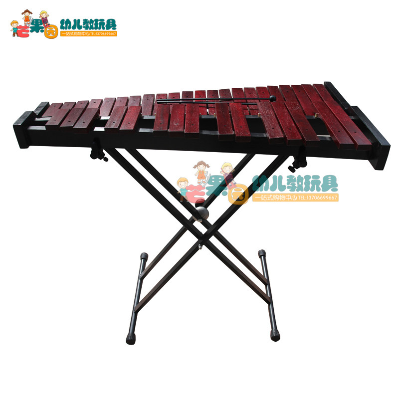 Boutique 37 Sound Red Muqin Early teaching children Orff instrumental music teaching aids young children Puzzle Double Row Percussion