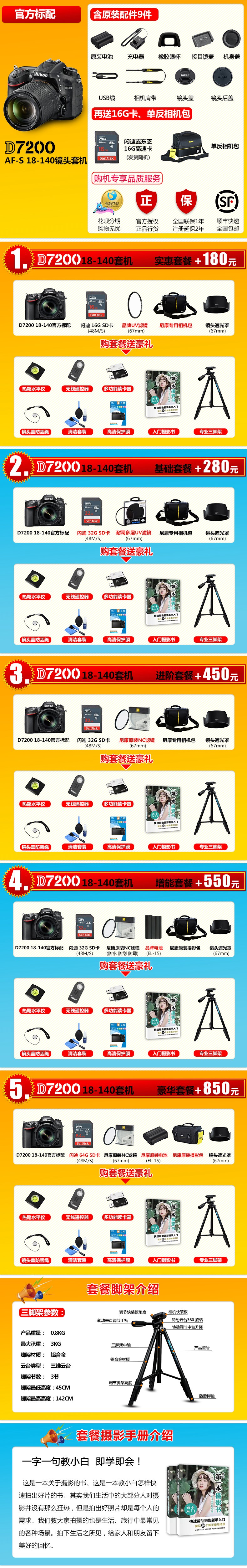 Nikon Nikon D7200 kit (18-140mm) VR ống kính chuyên nghiệp SLR kỹ thuật số máy ảnh đích thực được cấp phép