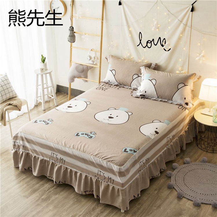 Bông giường trải giường váy phong cách mùa hè trải giường cotton trải giường 1.8 m 1.5 m non-slip bảo vệ bìa giường váy mảnh duy nhất