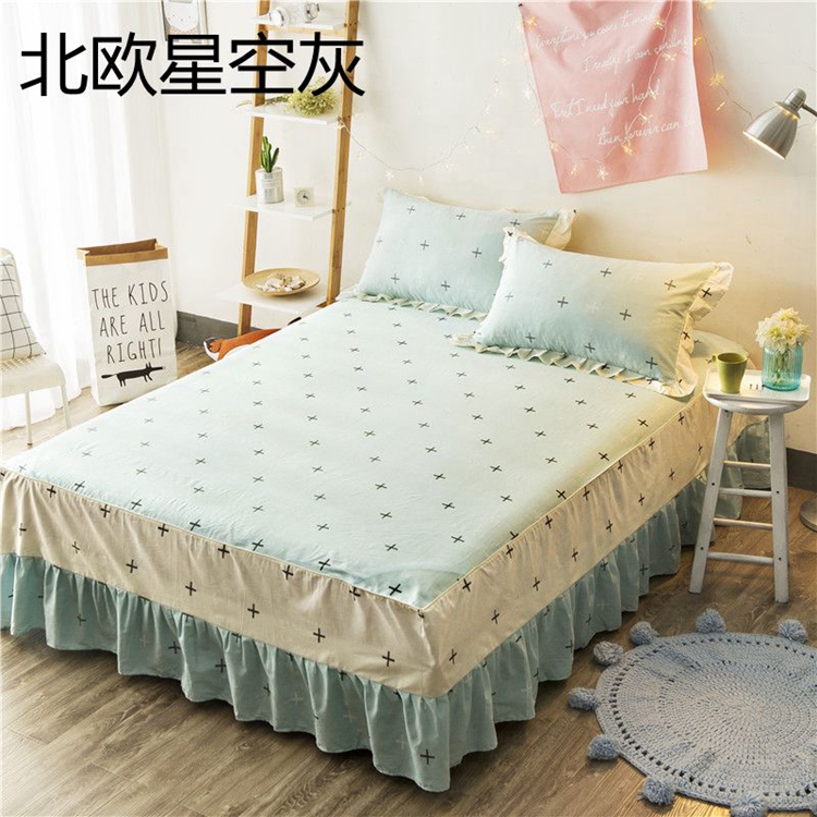 Bông giường trải giường váy phong cách mùa hè trải giường cotton trải giường 1.8 m 1.5 m non-slip bảo vệ bìa giường váy mảnh duy nhất