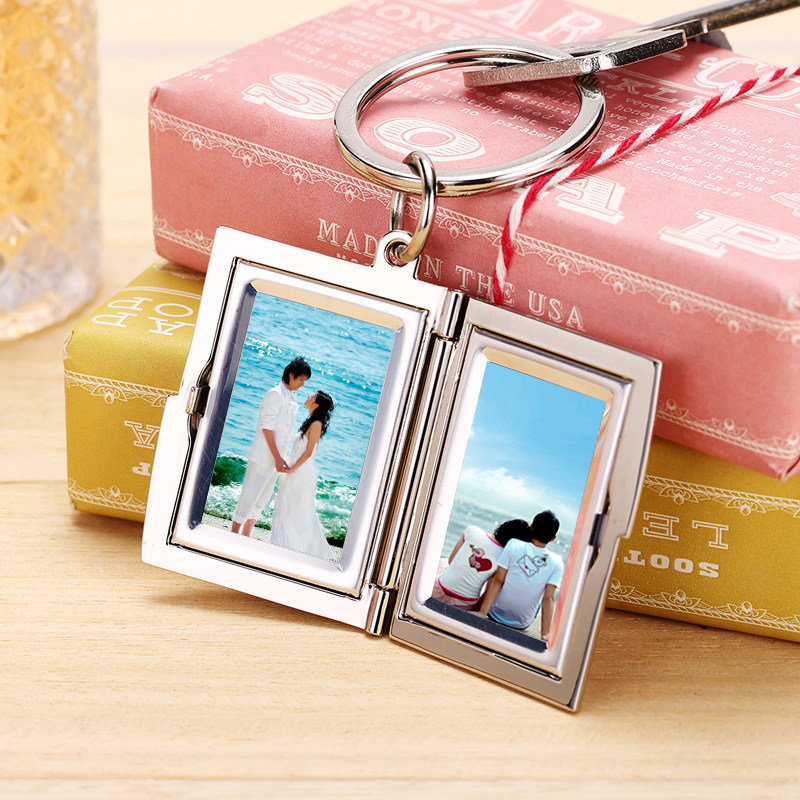 German photo key buckle bifacial photo pendant to figure custom creative minimalist couple car key chain hanging decoration-Taobao