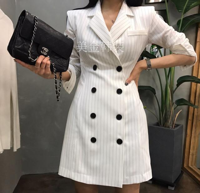 Mùa xuân mới đầm vạt sọc dọc phù hợp với áo hai dây Slim 2018 mới phù hợp với áo gió mỏng nữ quần áo nữ mùa hè đẹp